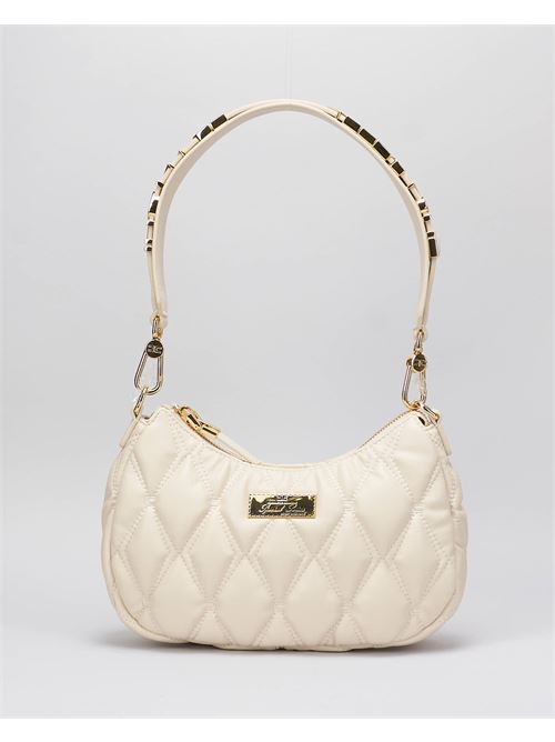 Borsa hobo in tessuto embossed con lettering Elisabetta Franchi ELISABETTA FRANCHI | Borsa | BS63A47E2CI4